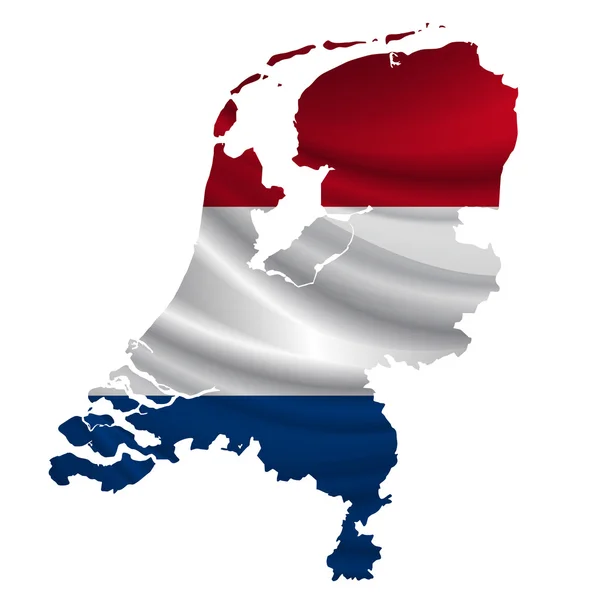 Hollanda Bayrak haritası simgesi — Stok Vektör